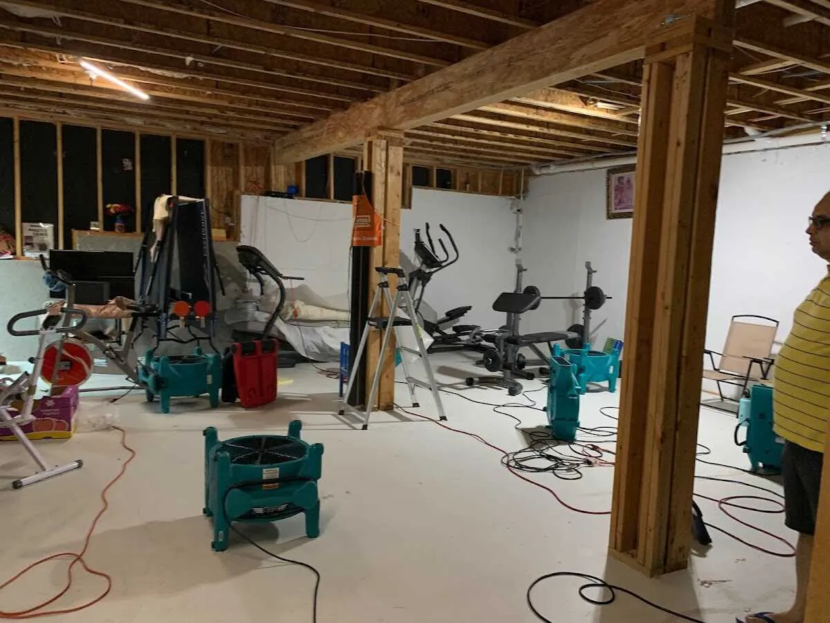 Basement drying equipment setup for Structural Drying in Fort Lewis